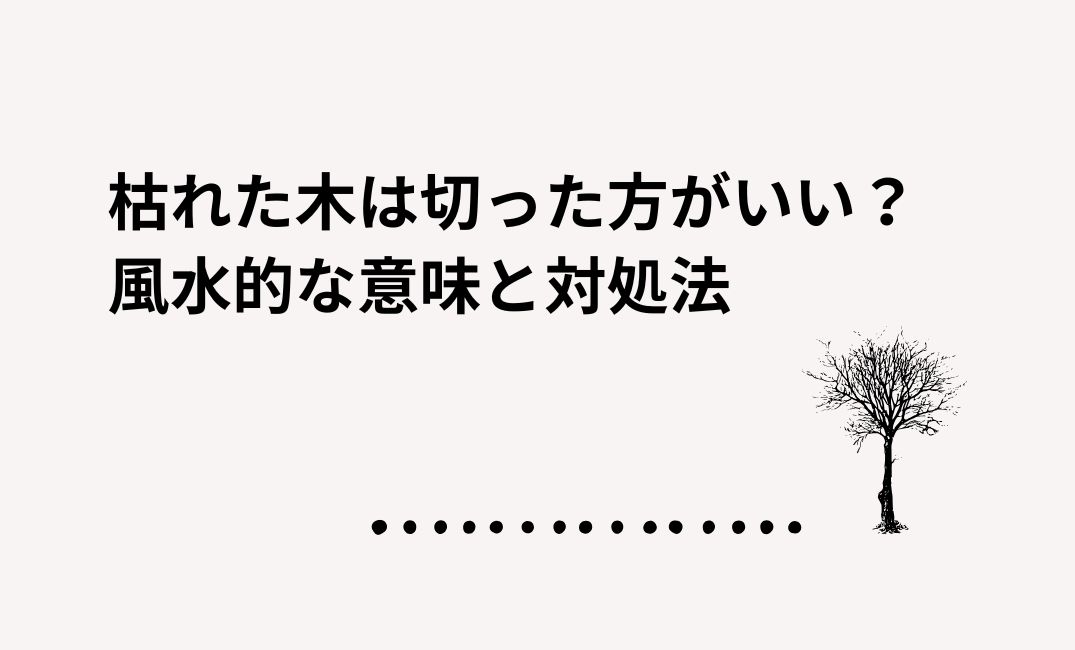 枯れた木は切った方がいい？風水的な意味